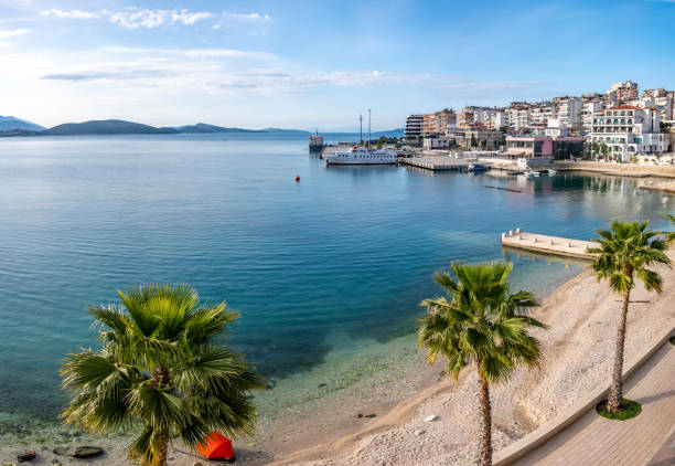 istock Saranda beach on the Albanian Riviera 2104549368