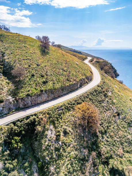 istock Mountainous SH8 road in Albania 2104551983