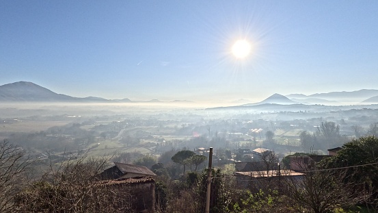 Landscape view of Frosinone province, city in Lazio region.