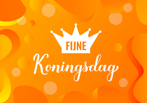 Koningsdag banner. King Day in Dutch. National holiday in Netherlands on April 27. Vector template for typography poster, card, flyer, etc