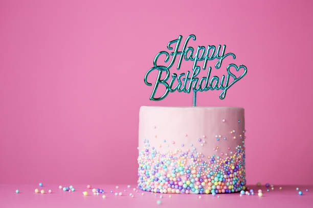 istock Celebration birthday cake with happy birthday message 2104597339