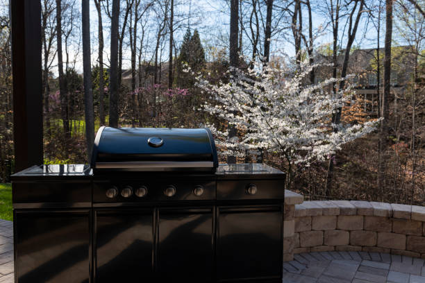 istock Barbecue Grill and Outdoors Garden in Springtime 2104631722