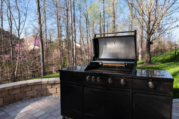 istock Barbecue Grill and Outdoors Garden in Springtime 2104631724