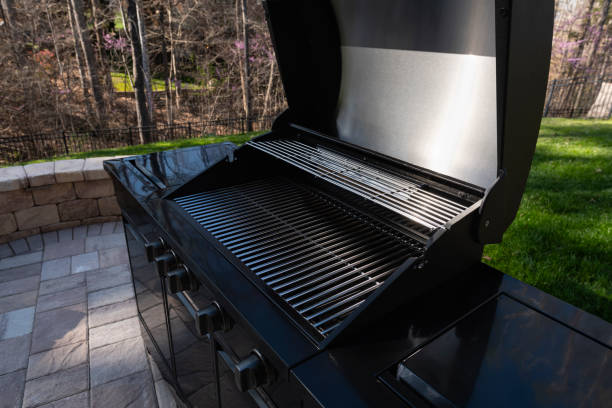 istock Barbecue Grill and Outdoors Garden in Springtime 2104631748