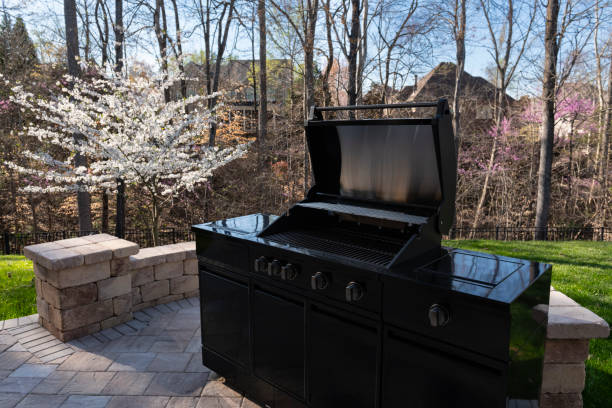 istock Barbecue Grill and Outdoors Garden in Springtime 2104632305