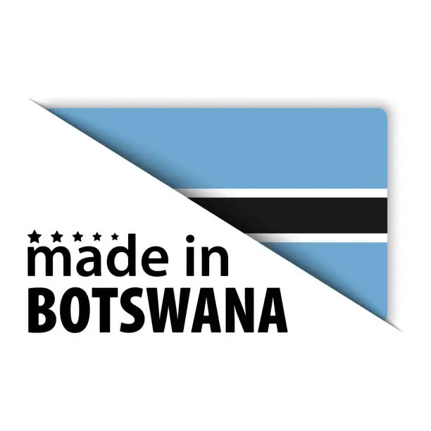 Vector illustration of Made in Botswana graphic and label.