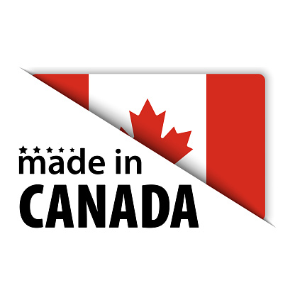 Made in Canada graphic and label. Element of impact for the use you want to make of it.