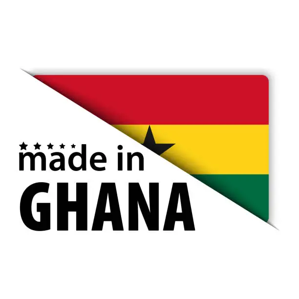 Vector illustration of Made in Ghana graphic and label.