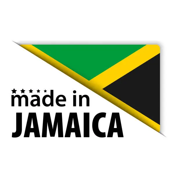 Vector illustration of Made in Jamaica graphic and label.