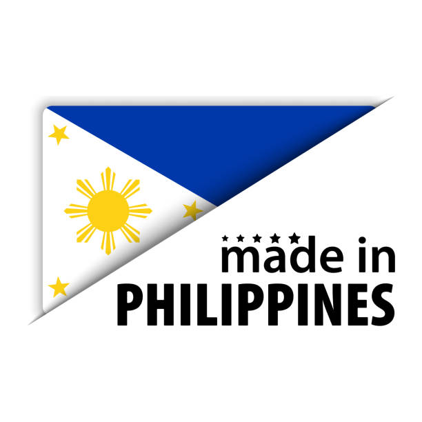 made in philippines graphic and label. - philippines map manila philippines flag stock-grafiken, -clipart, -cartoons und -symbole