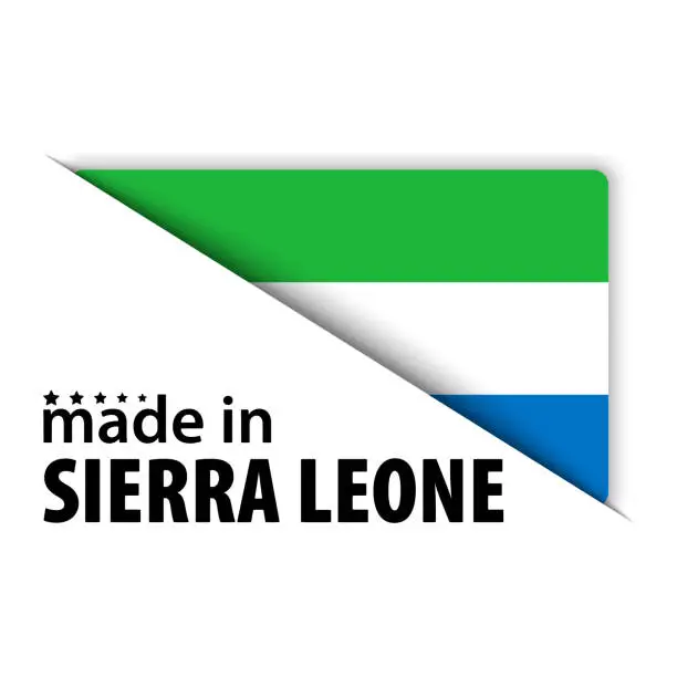Vector illustration of Made in Sierra Leone graphic and label.