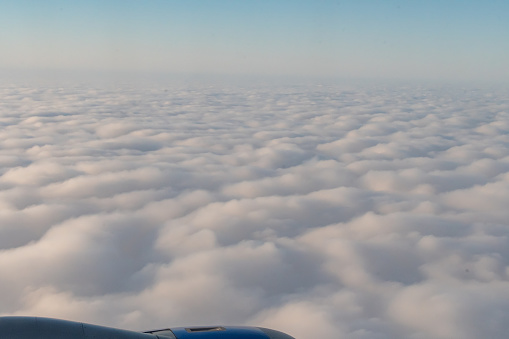 Aerial view of clouds outside of my airplane window on a flight from Richmond to Houston