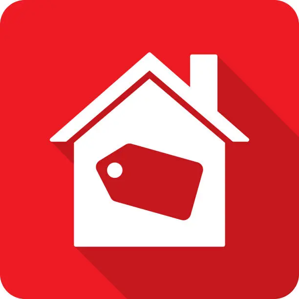 Vector illustration of House Price Tag Icon Silhouette