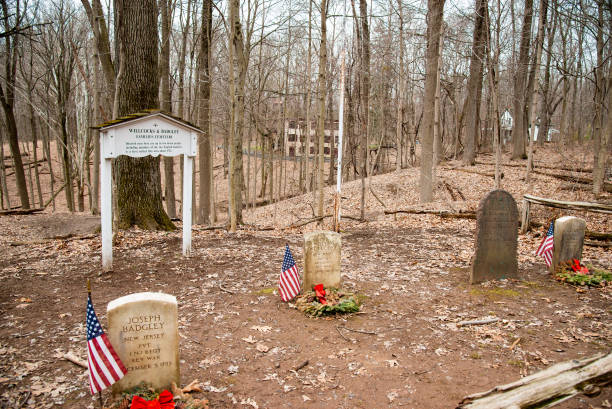 Feltville - a New Jersey ghost town, cemetery, grave marker stock photo