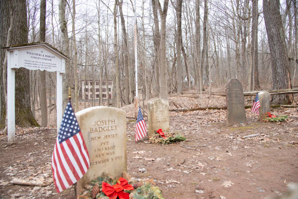 Feltville - a New Jersey ghost town, cemetery, grave marker stock photo