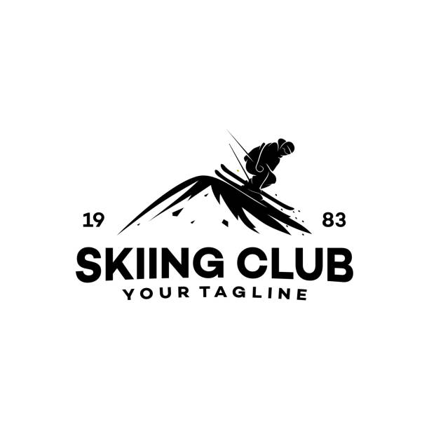 Ski Sport symbol, Winter Snow Sports Design Retro Vintage Vector Illustration