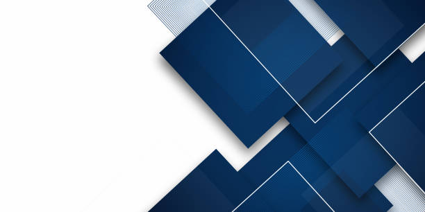 istock Blue white abstract geometric presentation background with rectangle and square shapes 2105145009