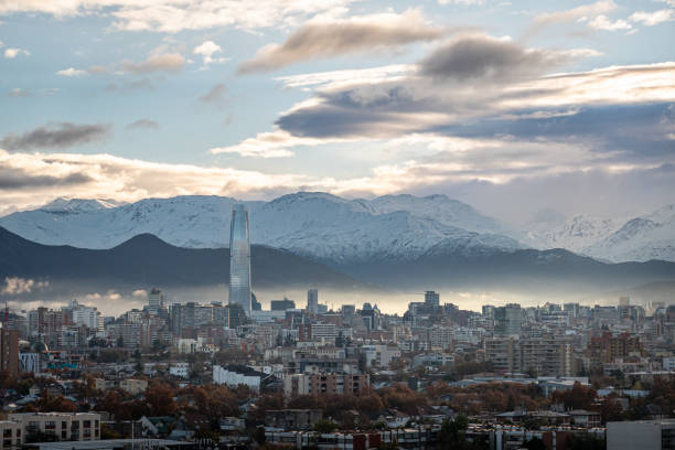 istock Santiago de Chile and the snowy Andes at sunrise 2105149186