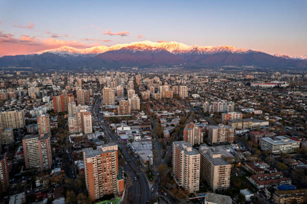 istock Santiago de Chile and the snowy Andes at sunset 2105149748