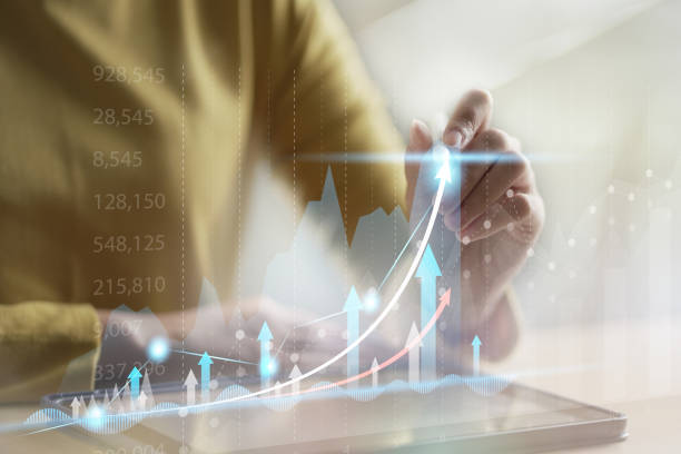 istock Increasing income financial chart. Businessman use laptop to analyzing growing chart 2105167672