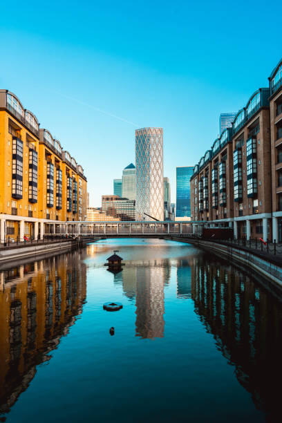 istock Canary Wharf Skyline view from Greenland dock, England 2105233638