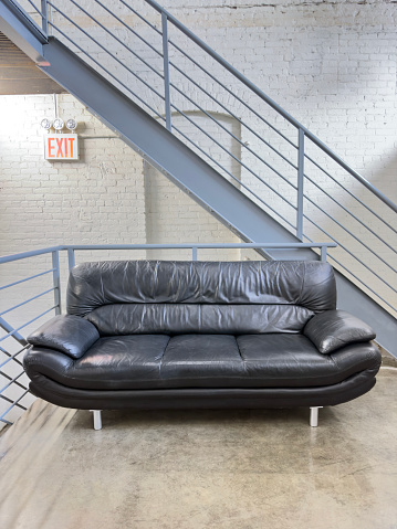 Leather sofa in an office