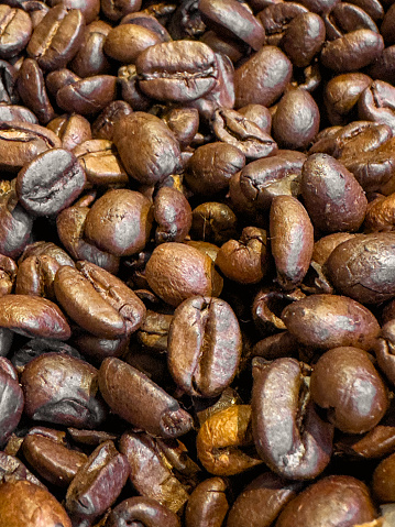 Full frame roasted coffee beans