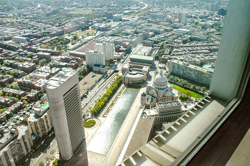 An aerial view of Boston displays the beauty of this city.