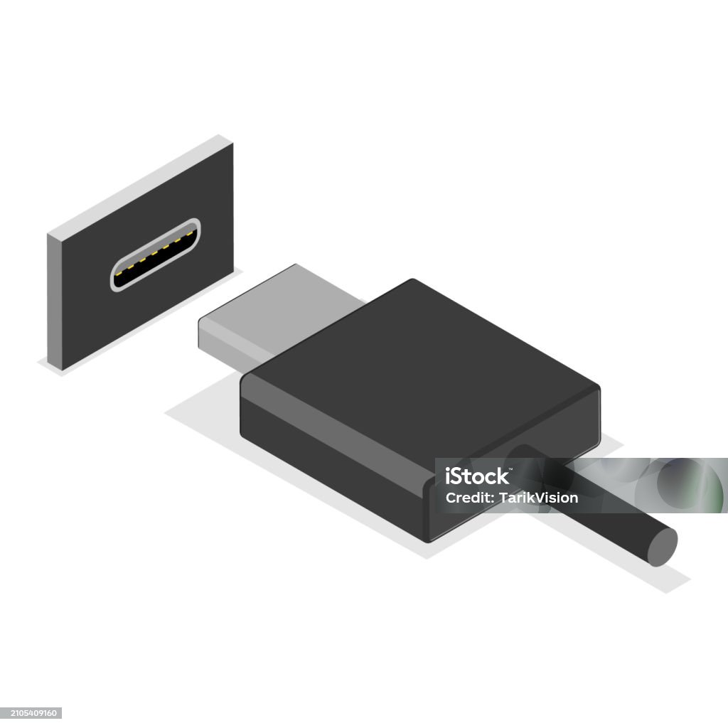 Vector Usb Input 3d Isometric Flat Vector Set Of Usb Types Item 2 Stock Illustration ...
