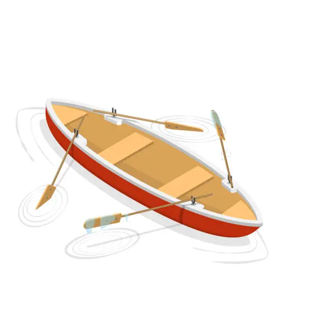 Vector illustration of 3D Isometric Flat Vector Set of Boats. Item 4