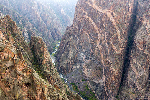Painted Wall at Dragon Point in Black Canyon of the Gunnison National Park, Colorado, USA
