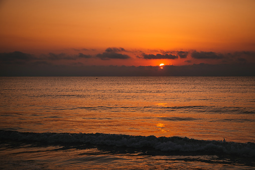 Beautiful sunrise over the sea. Summer background