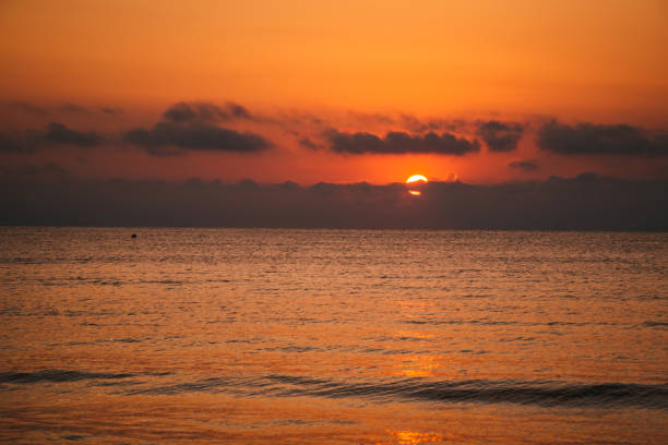 Beautiful sunrise over the sea. Summer background