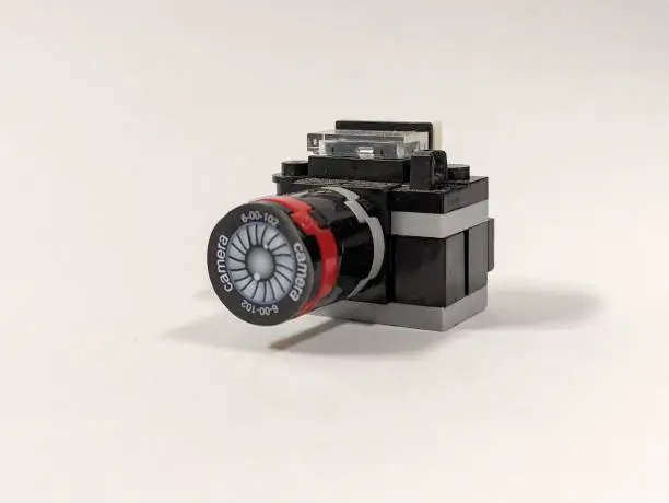 Lego toy in the shape of a camera