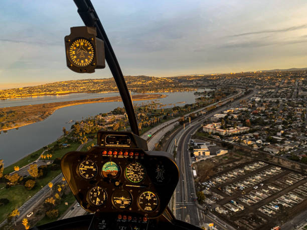 istock Golden hour from a helicopter over Interstate 5 in San Diego. 2105624086