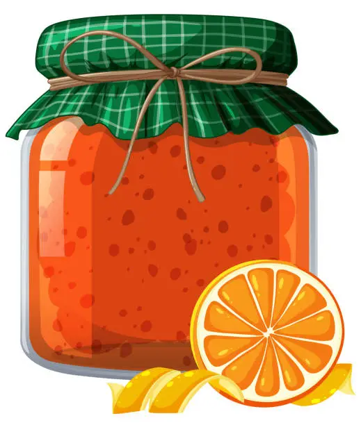 Vector illustration of Vector illustration of a jar with citrus jam