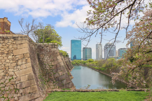 Castle walls, Osaka Castle Park, Chuo Ward, Osaka, Japan