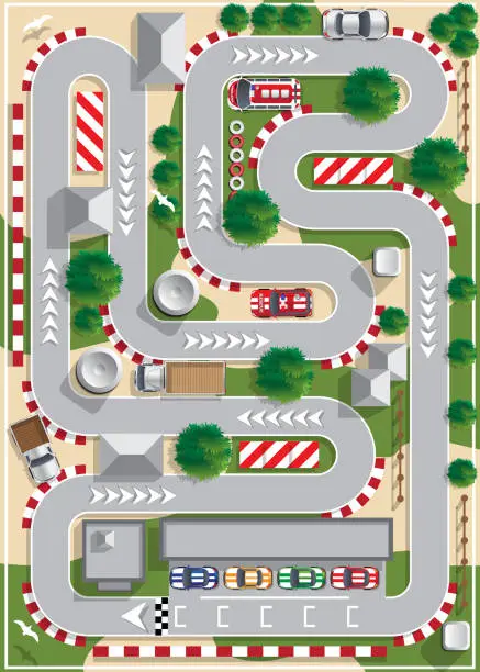 Vector illustration of Race track.