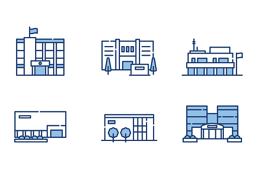An illustration set of simple and easy-to-use building icons.