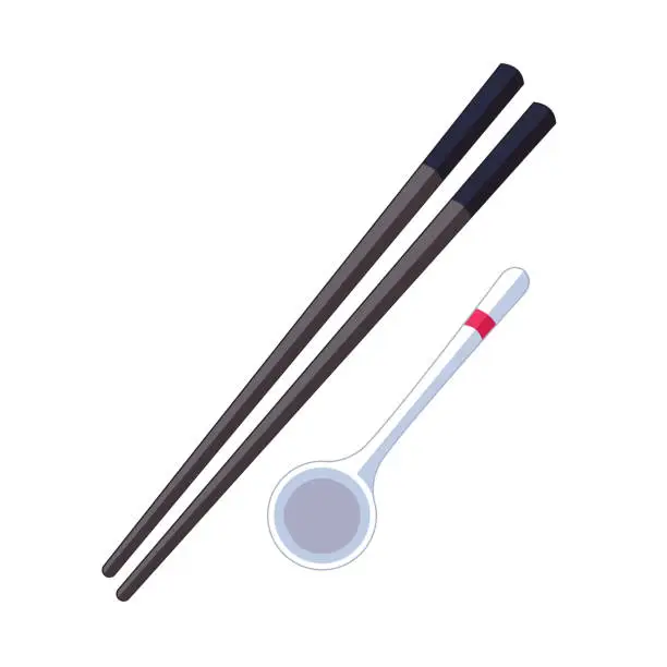 Vector illustration of vector japan chopsticks design on white background