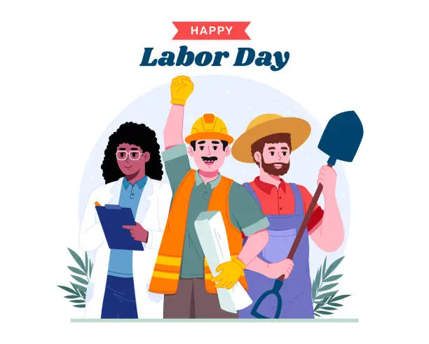 Vector illustration of Happy Labor Day Illustration