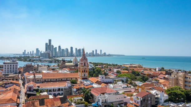 fotografii de stoc, fotografii și imagini scutite de redevențe cu cartagena, colombia from drone - cartagena de indias