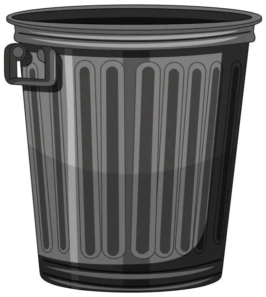 Vector illustration of Detailed vector art of a metal garbage bin.