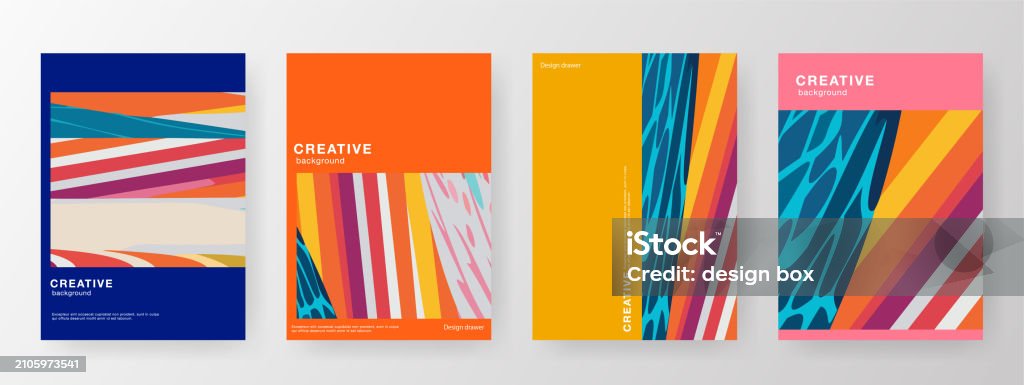 Book Cover Abstract Pattern Abstract Pattern Book Cover Design Set Stock Illustration - Download ...