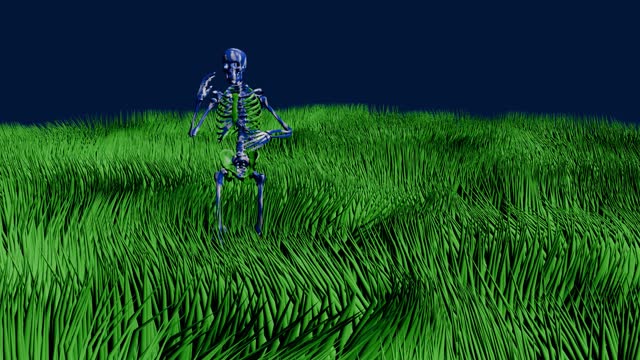 Green grass animation - skeleton .