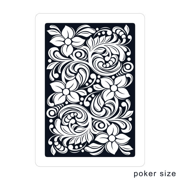 illustrazioni stock, clip art, cartoni animati e icone di tendenza di retro di una carta da gioco. dimensione del poker - cards rear view pattern design