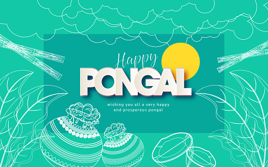 Happy Pongal festival stock illustration
