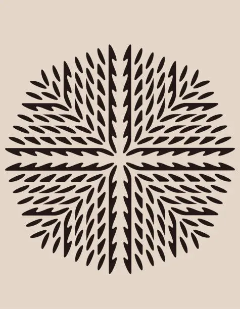 Vector illustration of abstract minimalism traditional radial stripe pattern background