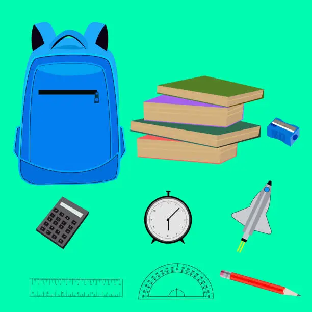 Vector illustration of back to school icons vector