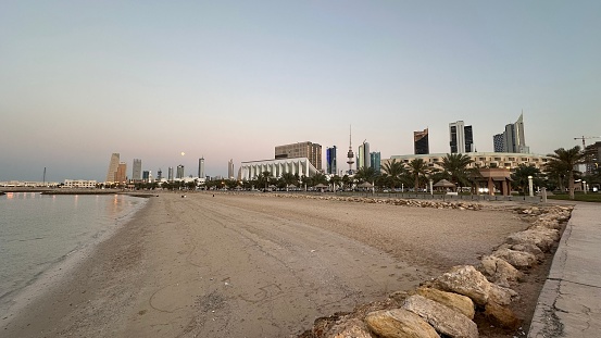 Kuwait City, Kuwait – December 27, 2023: Beach view in Kuwait city.